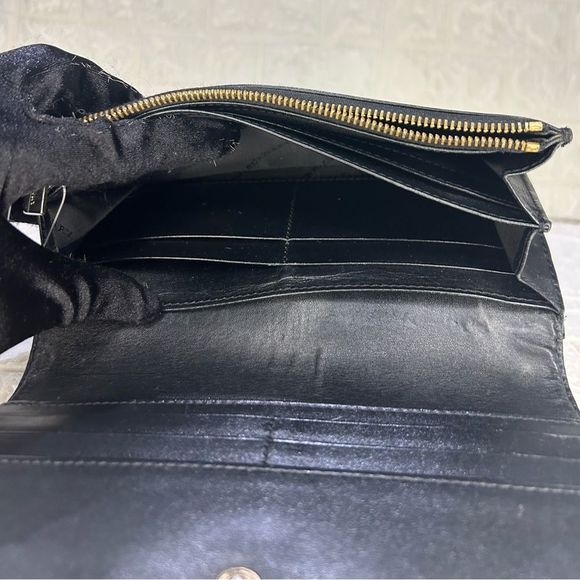 Burberry Pebbled Plaid Navy Leather Blue Wallet - Picture 10 of 16